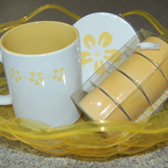 NWOT Michaels Kitchen Set: Mug, Coasters, Napkin Rings, & Basket - Picture 3 of 10